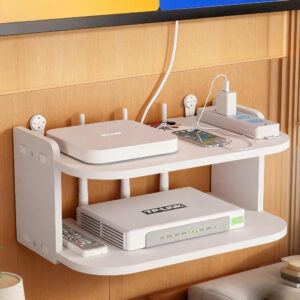 Kệ Wifi Treo Tường 2 Tầng - Không Khoan Tường