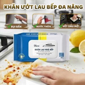 Khăn ướt lau bếp đa năng - Tẩy sạch dầu mỡ hoàn hảo - 80 khăn / gói